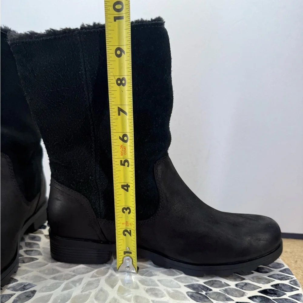 Sorel Emilie Foldover Women's Black shearling  Winter snow Boots 9 - Picture 10 of 16